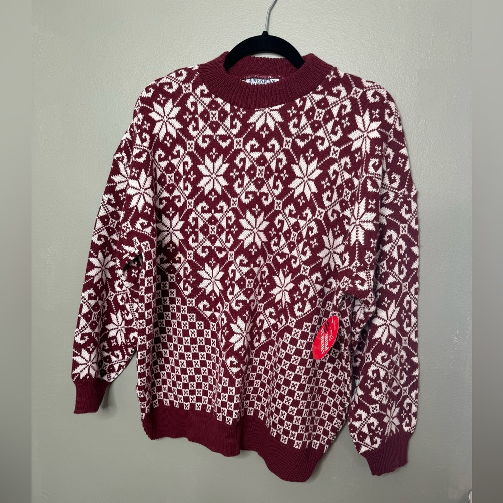 NWT Vintage American Pride Snowflake Sweater 22W Fits XL Oversized Winter Knit